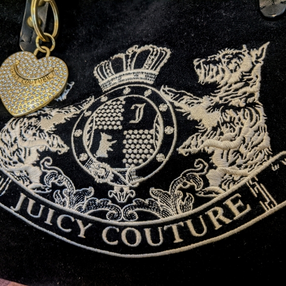 JUICY COUTURE Black Velour Tote - Picture 2 of 7